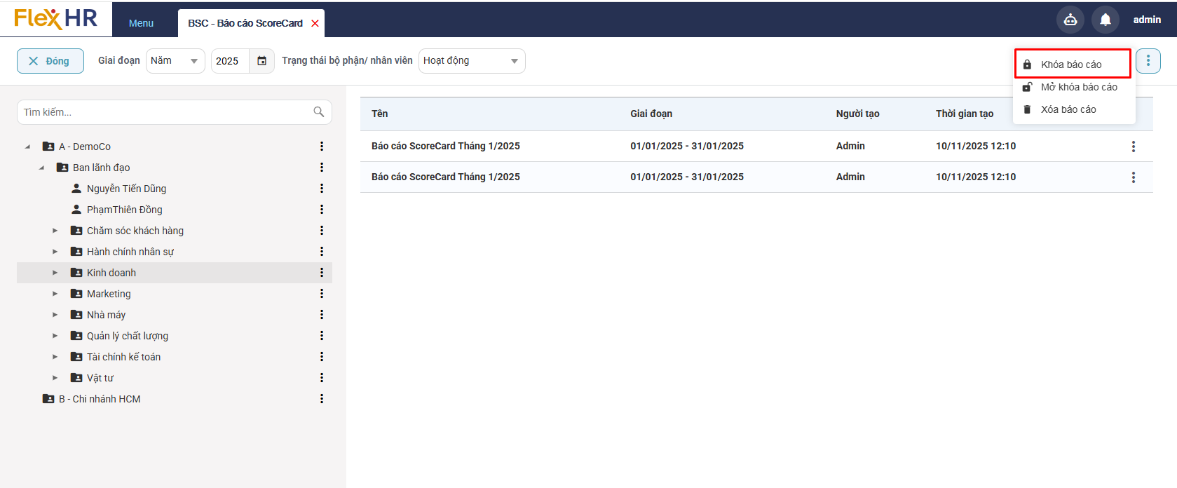 BSC KPI - Bao cao ScoreCard - Khoa bao cao - Quickmenu.png